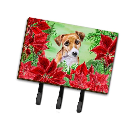 Carolines Treasures Jack Russell Terrier No 2 Poinsettas Leash or Key Holder CK1360TH68